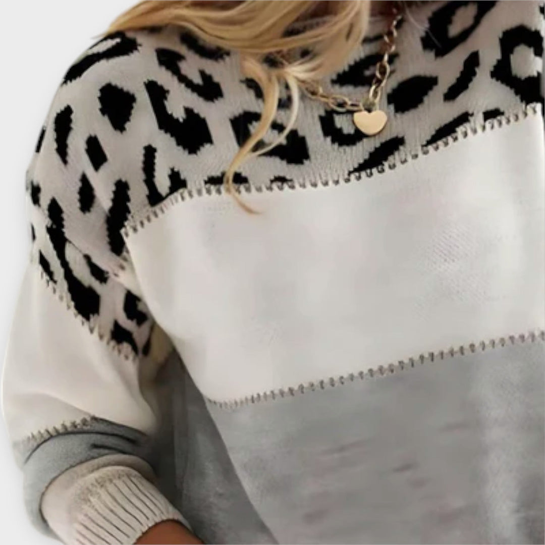 Cheyenne - Jumper With Leopard Print
