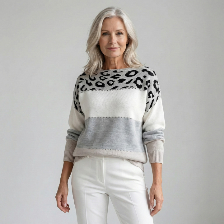 Cheyenne - Jumper With Leopard Print