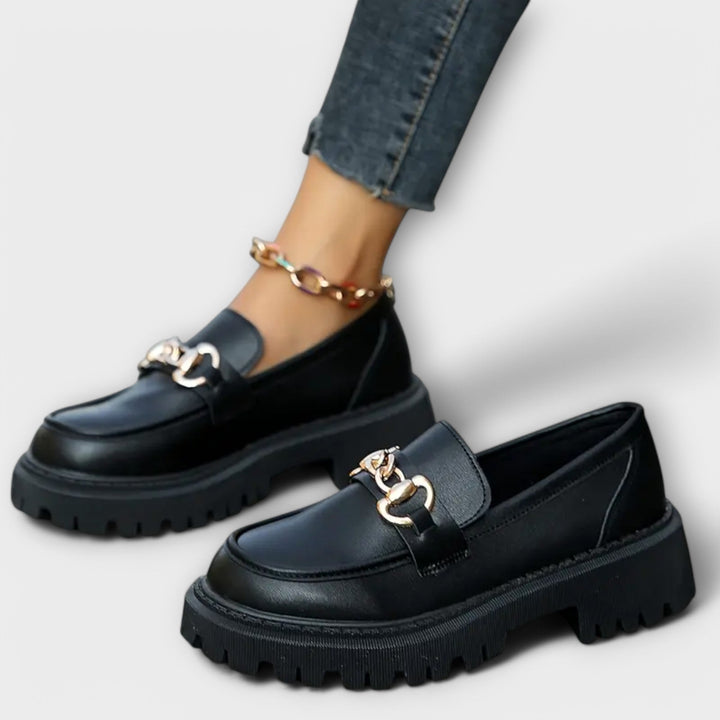 Virella – Trendy Women’s Platform Loafers with Buckle